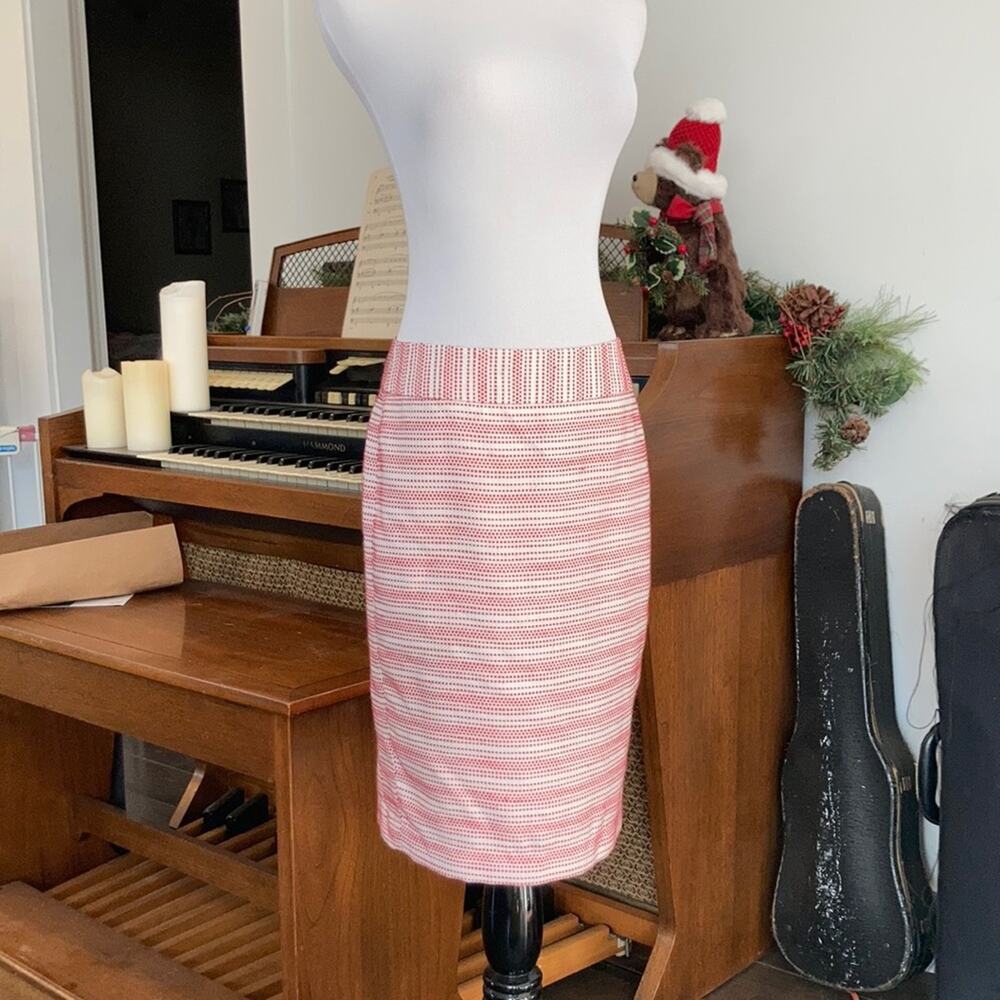 Ann Taylor Pink & White Pencil Skirt, Size 0